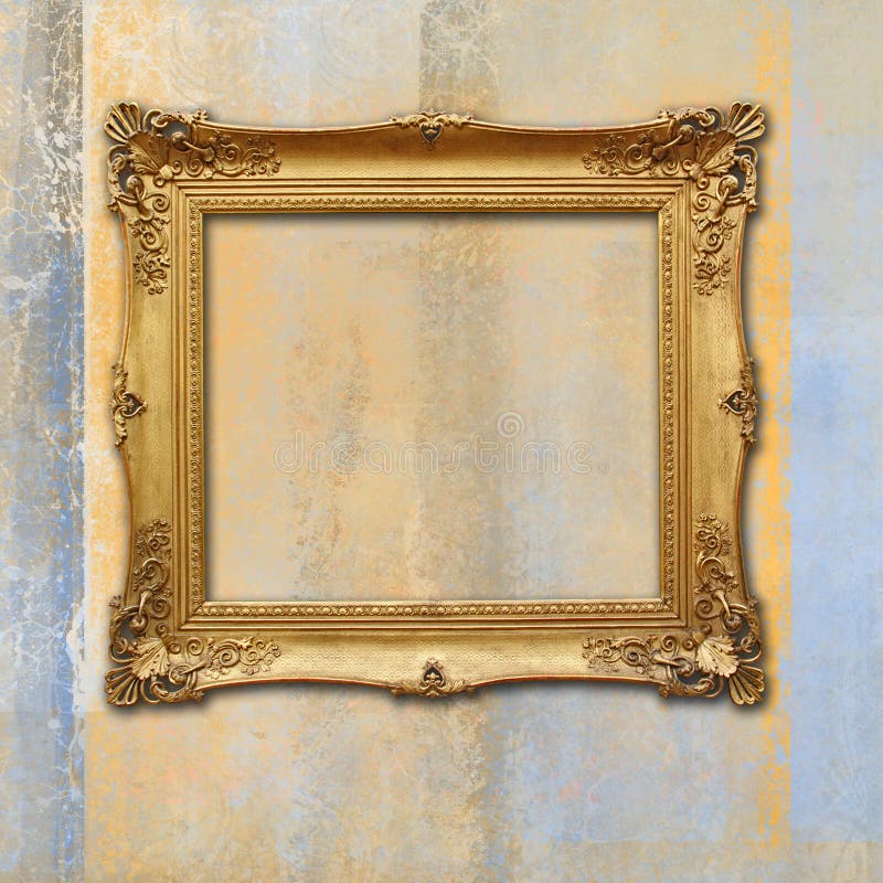 Barok gouden frame op een grunge langzaam verdwenen textuur royalty-vrije stock fotografie Barok gouden frame op een grunge langzaam verdwenen textuur royalty-vrije stock fotografie