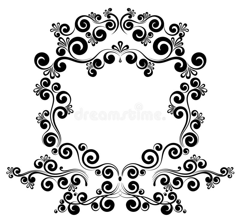 Barok ramy granicy monograma kwiecisty ornament royalty ilustracja Barok ramy granicy monograma kwiecisty ornament royalty ilustracja
