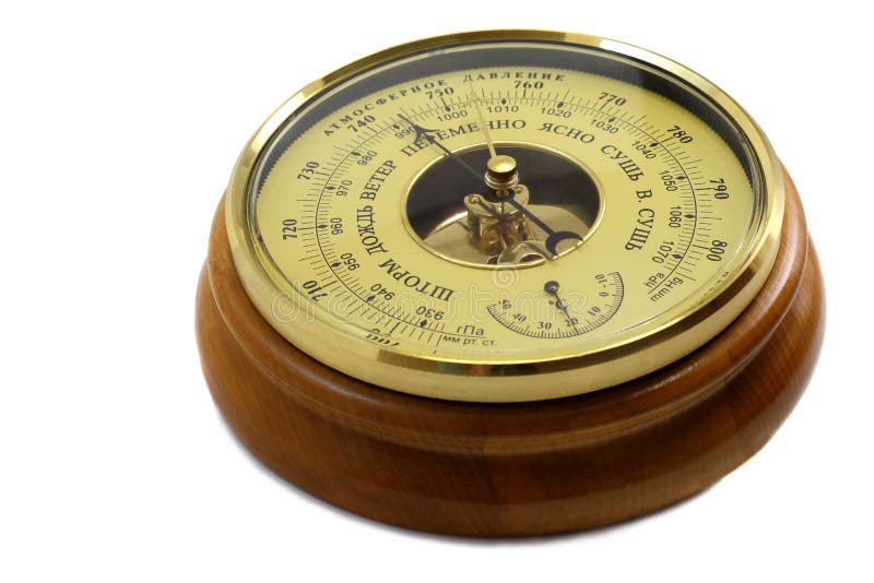 Barometer - aneroid on a white background