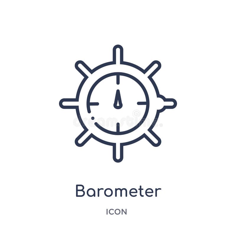 Barometer Icon from Nautical Outline Collection. Thin Line Barometer