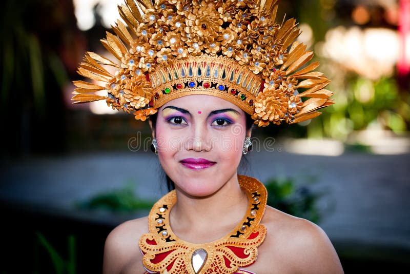 Barong Dancer Portrait. Bali, Indonesia royalty free stock photography