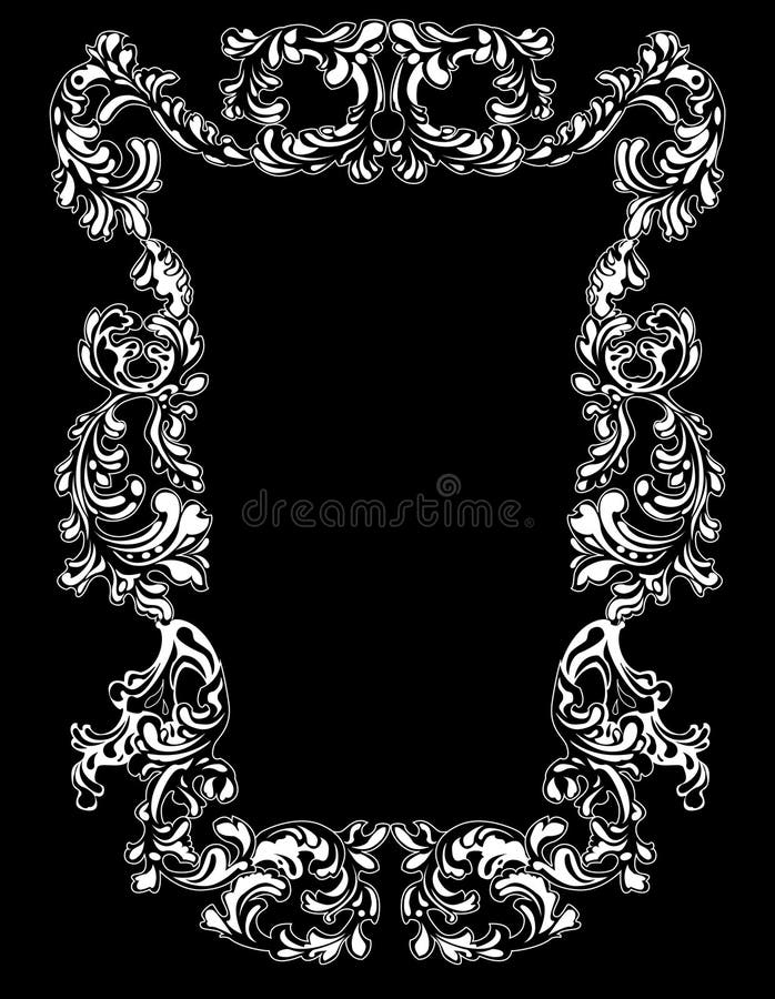 Baroque farme with white swirls royalty free illustration Baroque farme with white swirls royalty free illustration