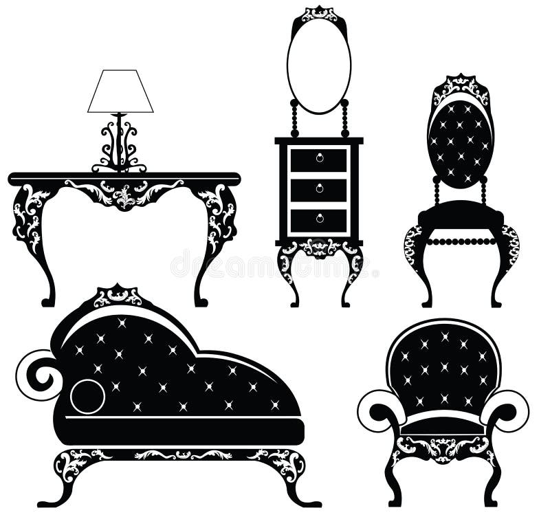 Vintage Luxury Baroque Sofa Stock Vector - Illustration of chair, elegant:  82214509