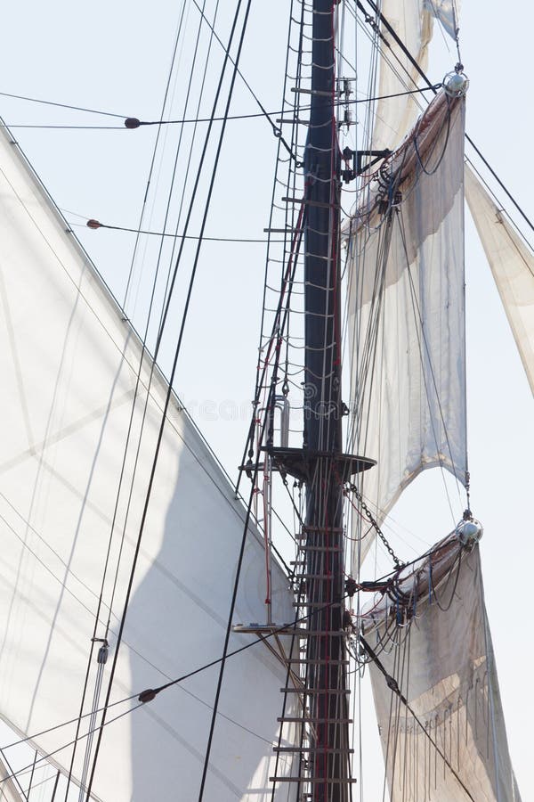 Barquentine yacht sails and rigging background