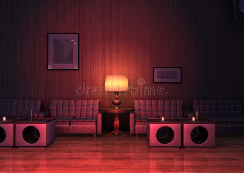 Lounge Bar 3D ilustração do vetor