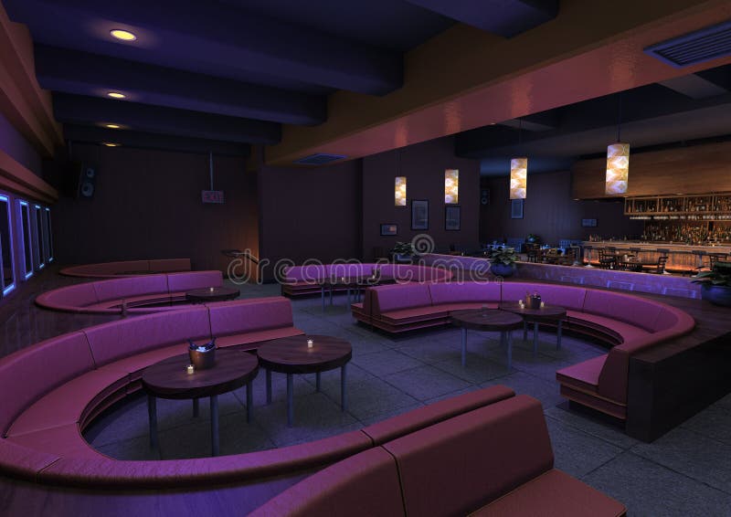 Barra da sala de estar da rendição 3D ilustração royalty free