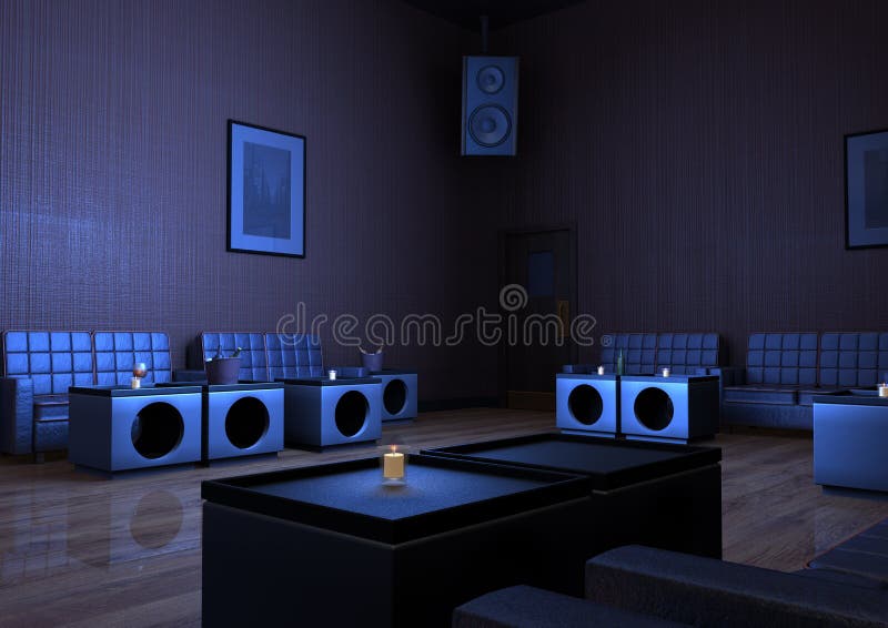 Barra da sala de estar da rendição 3D ilustração stock