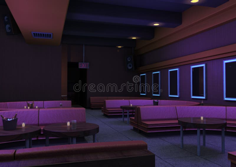 Barra da sala de estar da rendição 3D ilustração royalty free