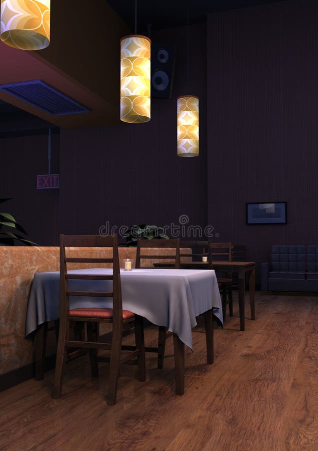 Barra da sala de estar da rendição 3D ilustração royalty free