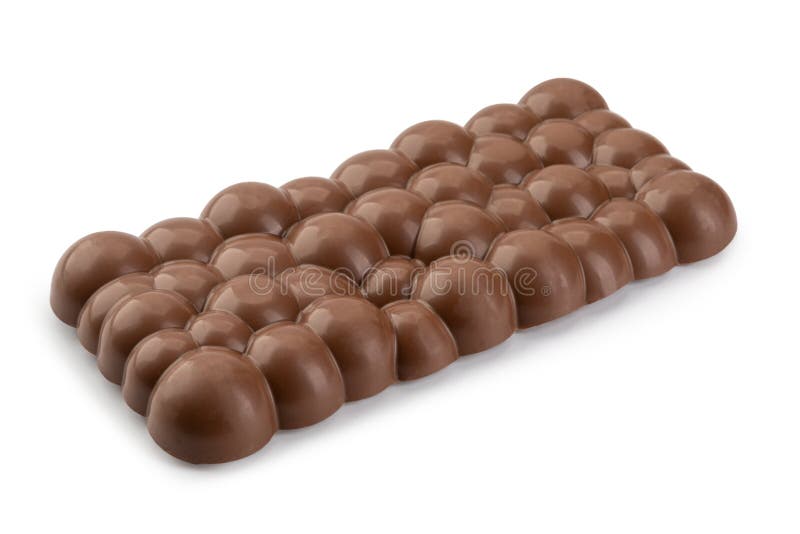 Barra De Chocolate Con Burbujas Aislada De Fondo Blanco Imagen de