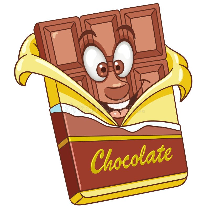 Barra De Chocolate Dos Desenhos Animados Ilustração do Vetor
