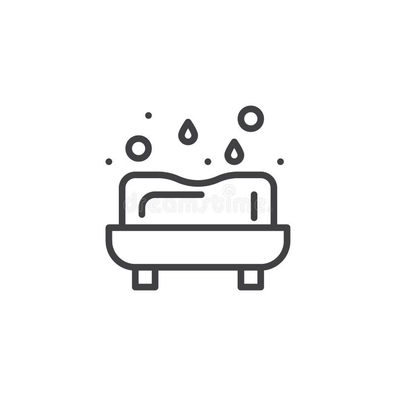Ícone de contorno de barra de sabão com bolhas ilustração royalty free