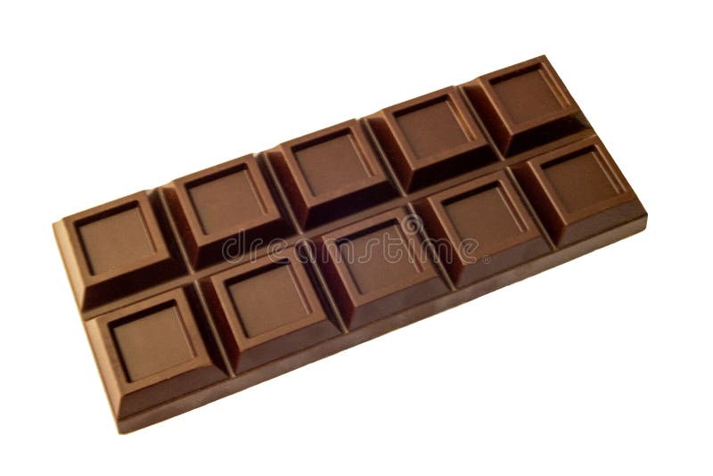 Barra escura isolada do chocolate de leite no fundo branco, vista superior fotografia de stock Barra escura isolada do chocolate de leite no fundo branco, vista superior fotografia de stock