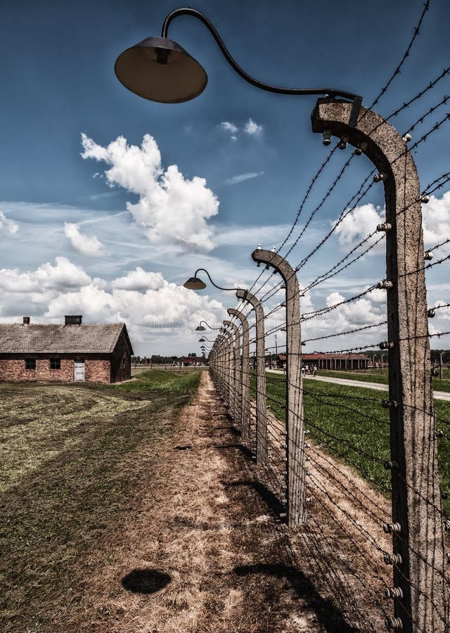 Barbed Wire Fence at Auschwitz-Birkenau Toned Photo Editorial Photo ...