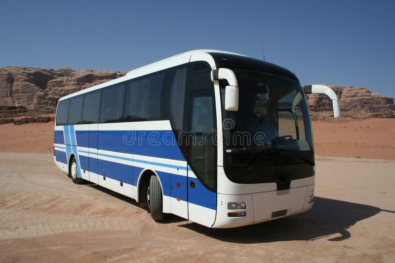 A bus used for touring in Wadi Rum, Jordan,Middle East. A bus used for touring in Wadi Rum, Jordan,Middle East.