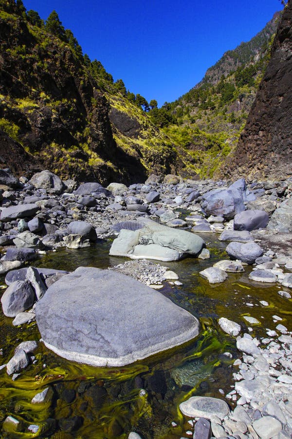 Barranco de las angustias caldera de taburiente national park ισπανία στοκ εικόνες με δικαίωμα ελεύθερης χρήσης