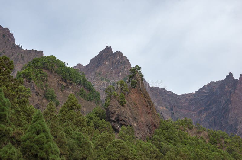Barranco de las angustias φαράγγι στην la caldera de taburiente στην palma στοκ φωτογραφία με δικαίωμα ελεύθερης χρήσης