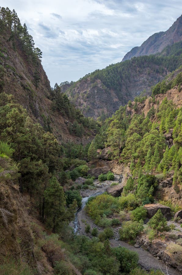 Barranco de las angustias φαράγγι στην la caldera de taburiente στην palma στοκ εικόνες με δικαίωμα ελεύθερης χρήσης