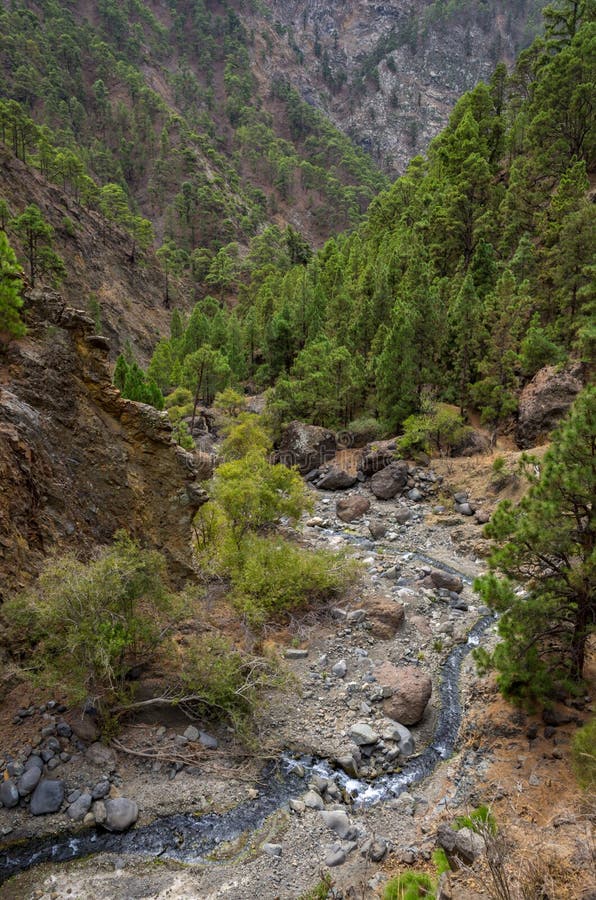 Barranco de las angustias φαράγγι στην la caldera de taburiente στην palma στοκ εικόνα με δικαίωμα ελεύθερης χρήσης