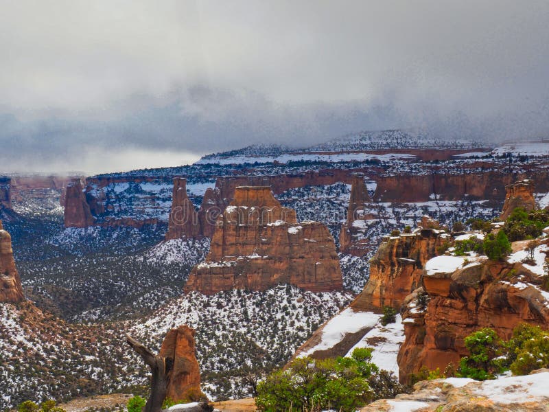 Colorado National Monument offers spectacular views of mountains and rock formations. Beautiful in Winter. Near Grand Junction. Colorado National Monument offers spectacular views of mountains and rock formations. Beautiful in Winter. Near Grand Junction