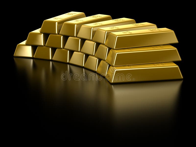 Gold Bars isolated on black. Gold Bars isolated on black