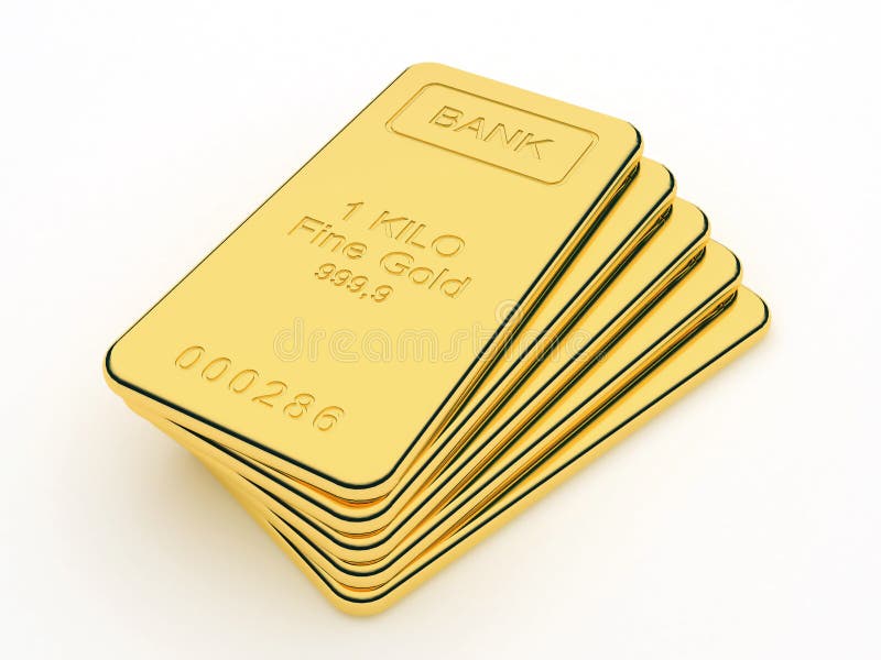 Gold bars in a stack. Gold bars in a stack