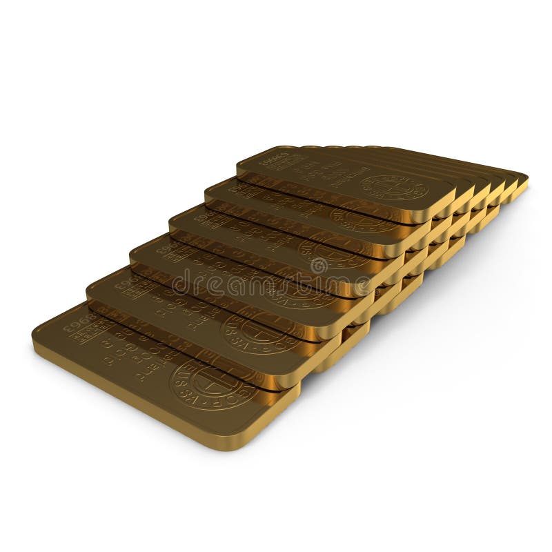 Barre d'or 1000g d'isolement sur le blanc illustration 3D illustration libre de droits Barre d'or 1000g d'isolement sur le blanc illustration 3D illustration libre de droits