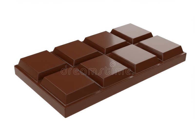 Barre de chocolat 3D réaliste Isolé sur blanc Délicieux chocolat noir barre de chocolat doux friandise cacao dessert illustration libre de droits