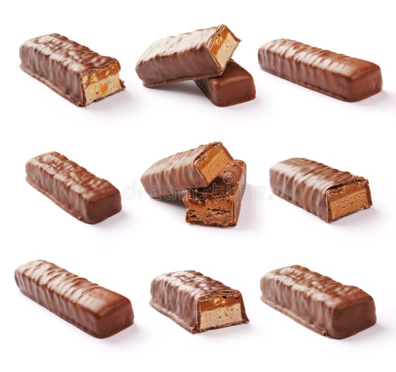 Barre de chocolat réglée avec le chemin de coupure photo stock Barre de chocolat réglée avec le chemin de coupure photo stock