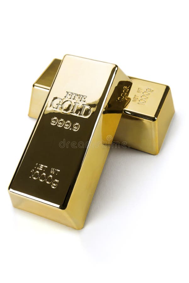 Lingotti d'oro e concetto finanziario fotografia stock libera da diritti