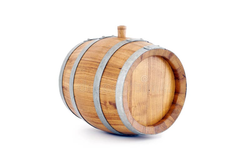 Barrel of a white background isolated.