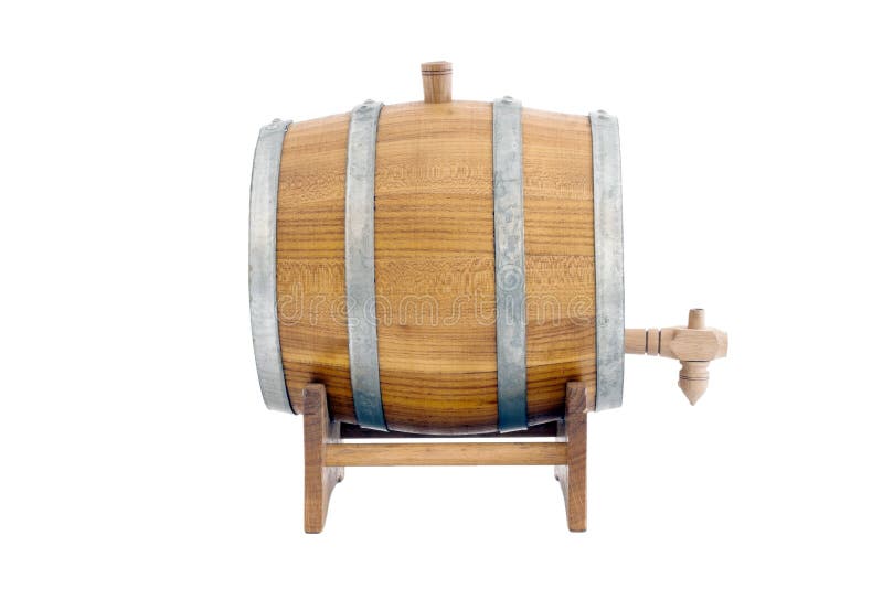 Barrel of a white background isolated.