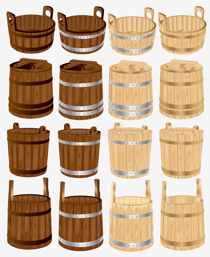 Barrel bucket pail tub wood