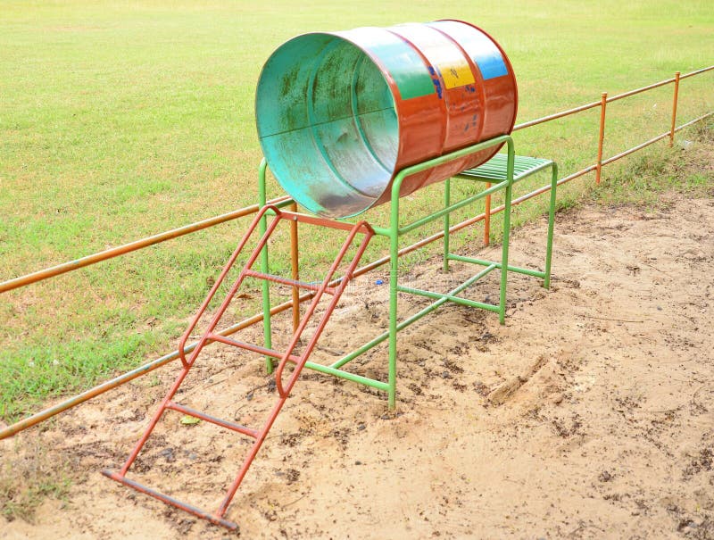 Playground barrelshaped stock photo. Image of design 135882212