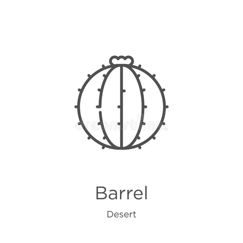 barrel icon vector from desert collection. Thin line barrel outline icon vector illustration. Outline, thin line barrel icon for royalty free illustration barrel icon vector from desert collection. Thin line barrel outline icon vector illustration. Outline, thin line barrel icon for royalty free illustration