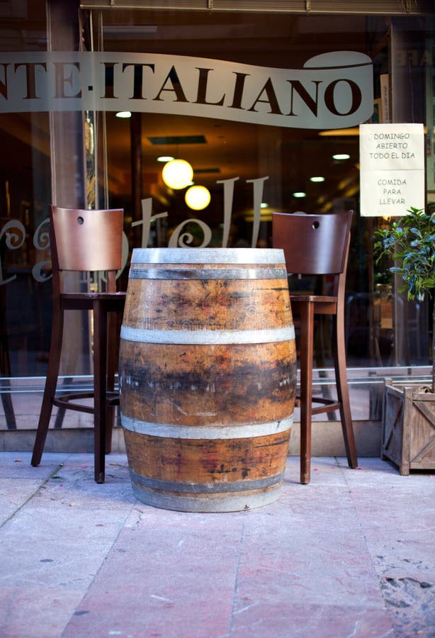 Barrel and stools