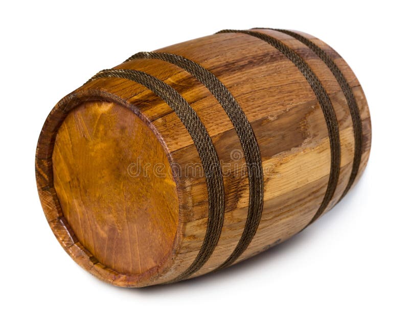 Wooden barrel isolated on white background