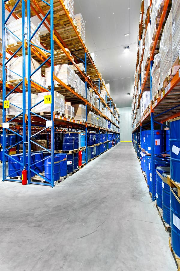 Warehouse row barrels stock image. Image of interior 16039857