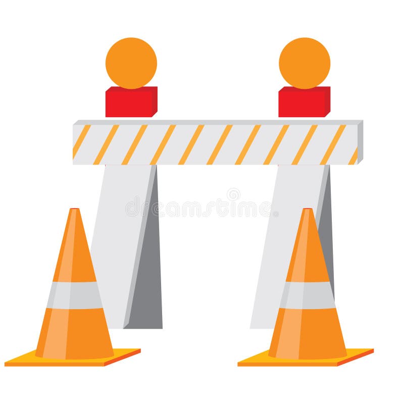 barriers and traffic cones. Vector illustration decorative design. barriers and traffic cones. Vector illustration decorative design