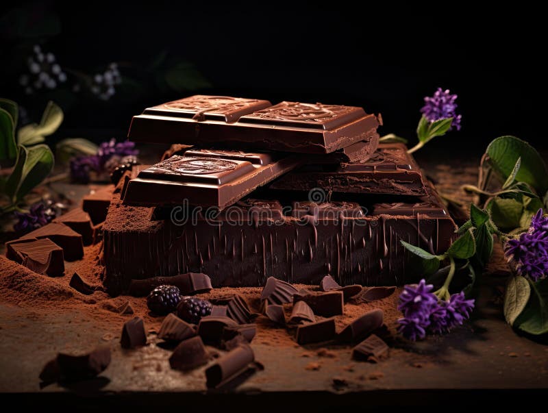 Barretta di cioccolato al latte pezzi di cioccolato cubi piccoli pezzi di cioccolato al cioccolato impaccare illustrazione di stock