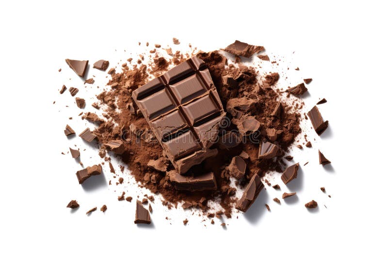 Barretta di cioccolato isolata latte pezzi di cioccolato quadrato cubi piccoli macelli di cioccolato impaccare royalty illustrazione gratis
