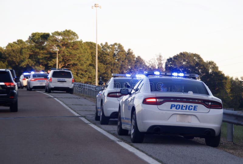 Barricade Check Point de police images libres de droits Barricade Check Point de police images libres de droits