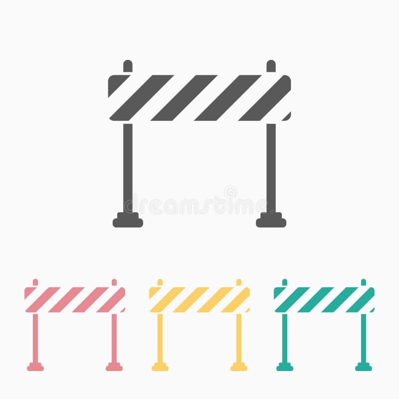 Barrier icon, barricade, caution vector illustration