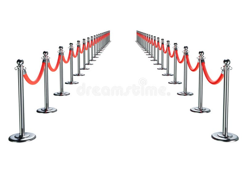 Stainless Steel Barrier Red Rope Stock Illustrations 15 Stainless