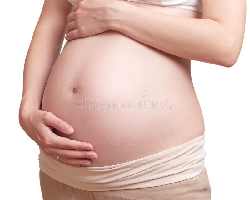 Barriga da rapariga grávida foto de stock royalty free