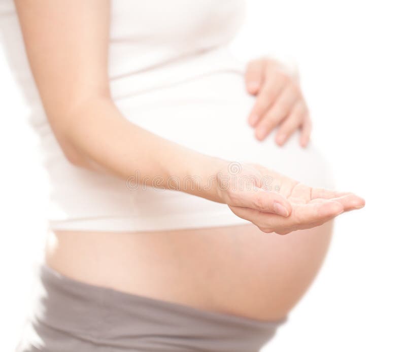 Barriga de mulher grávida imagens de stock royalty free