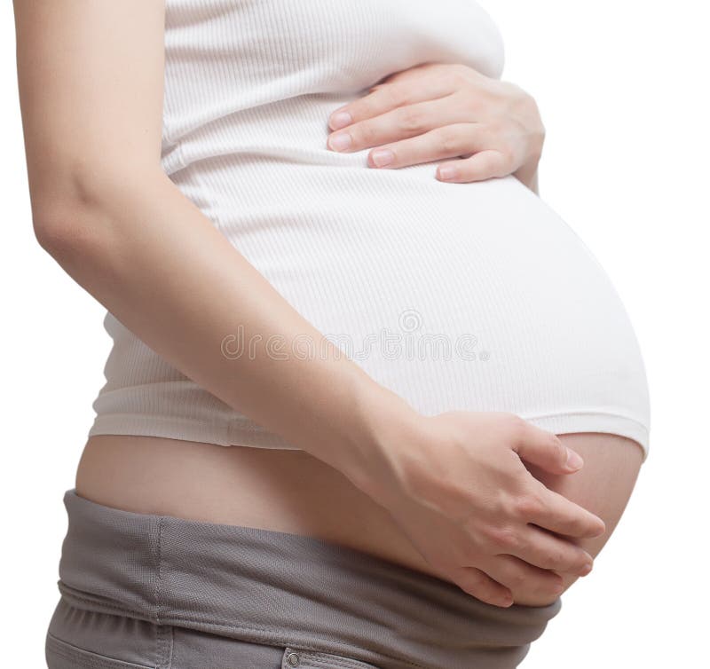 Barriga de mulher grávida foto de stock