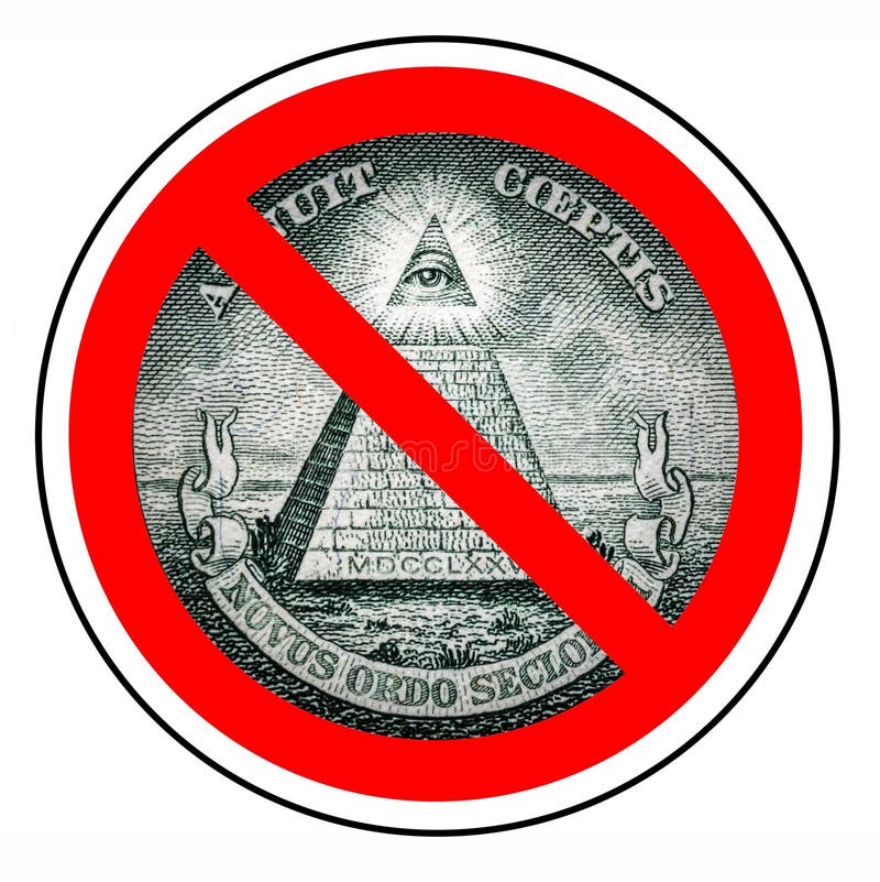 Barring a world government. The end of the new world order. Prohibited Illuminati. Ban mason. One dollar pyramid isolated