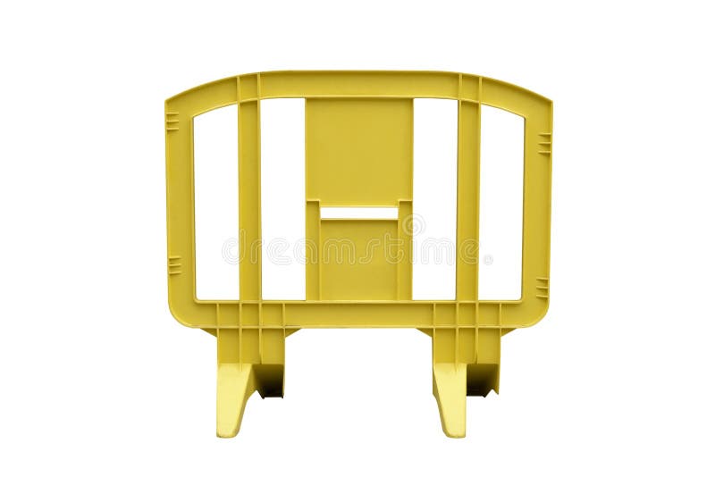 Barrière jaune de rue d'isolement sur le fond blanc photo stock Barrière jaune de rue d'isolement sur le fond blanc photo stock