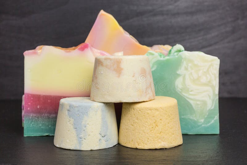 Eco Friendly Shower Gel and Solid Shampoo Stock Image Image of